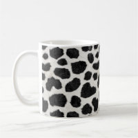 Handmade Cow Print Coffee Mug - 11oz White Ceramic