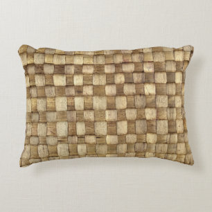 Handmade Craft Basket Seamless Texture Accent Pillow