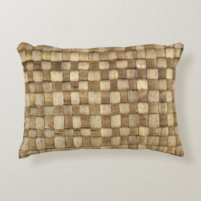 Handmade Craft Basket Seamless Texture Accent Pillow (Front)