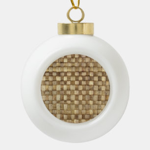 Handmade Craft Basket Seamless Texture Ceramic Ball Christmas Ornament
