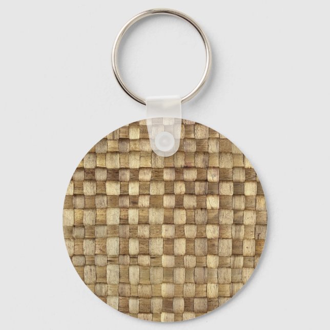 Handmade Craft Basket Seamless Texture Keychain (Front)
