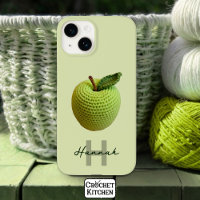Handmade Craft Green Crochet Apple Monogram Name 