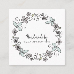 Handmade Crafter Etsy Artisan Rustic Modern  Square Business Card