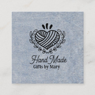 Handmade crafts Blue paper rustic calling card