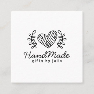 Handmade crafts modern black and white logo rustic calling card