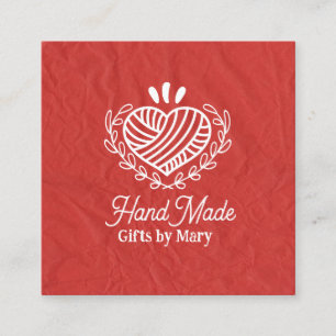 Handmade crafts Red paper rustic calling card