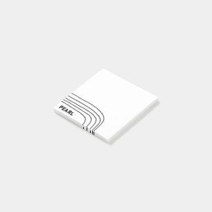 Handmade Curve Lines CUSTOM Monogram Personalized Post-it Notes