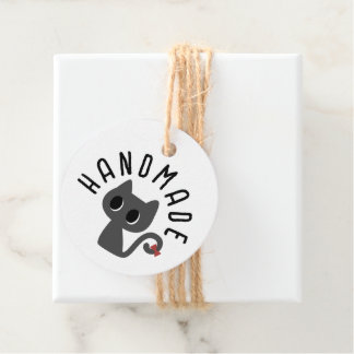 Handmade Cute Black Cat Drawing Favour Tags