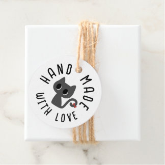 Handmade Cute Black Cat Drawing Favour Tags