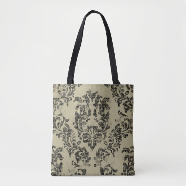 Handmade damask pattern: vintage ornament. tote bag (Front)