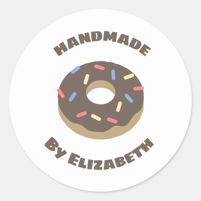 Handmade Doughnuts Classic Round Sticker (Front)