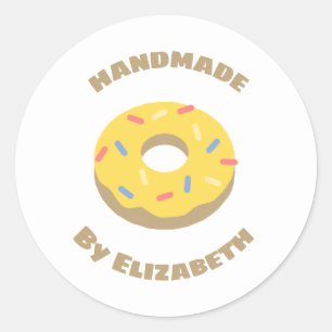 Handmade Doughnuts Classic Round Sticker