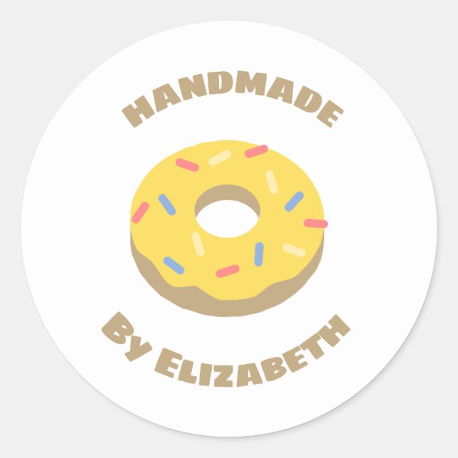 Handmade Doughnuts Classic Round Sticker (Front)