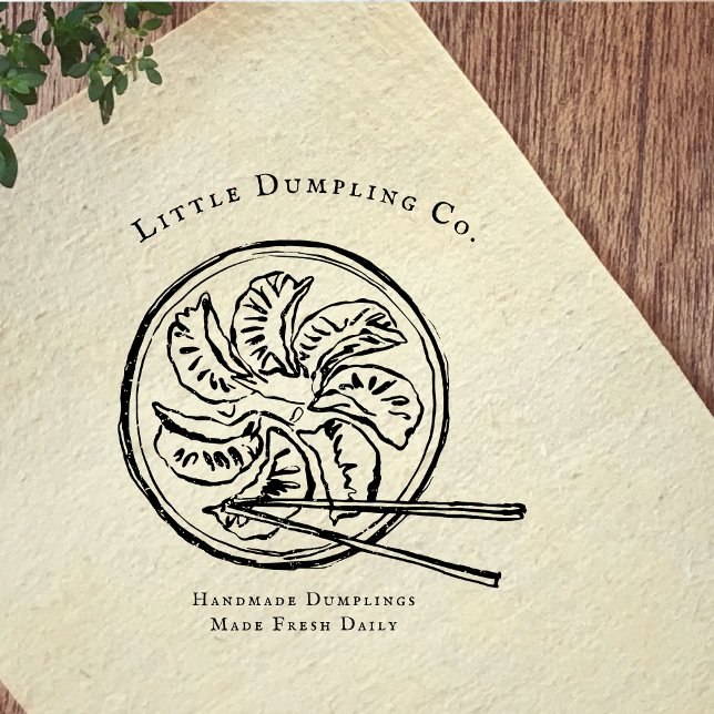 Handmade Dumplings Food Branding Rubber Stamp (Creator Uploaded)