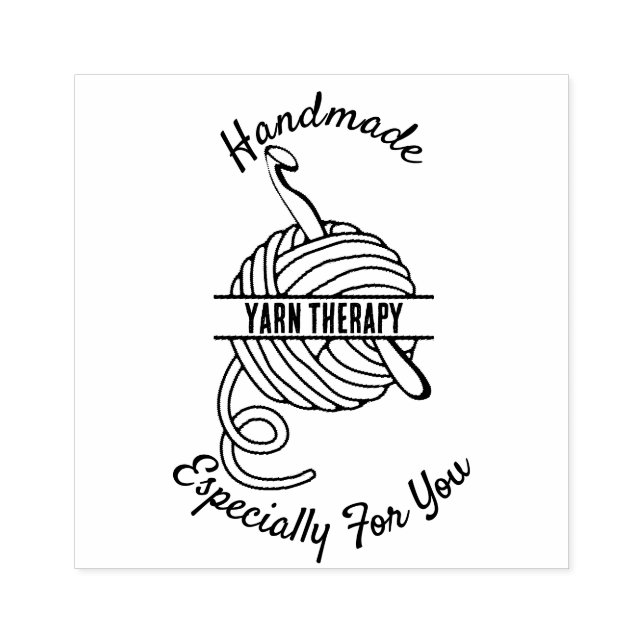 Handmade Especially For You Crochet Personalized Rubber Stamp (Imprint)