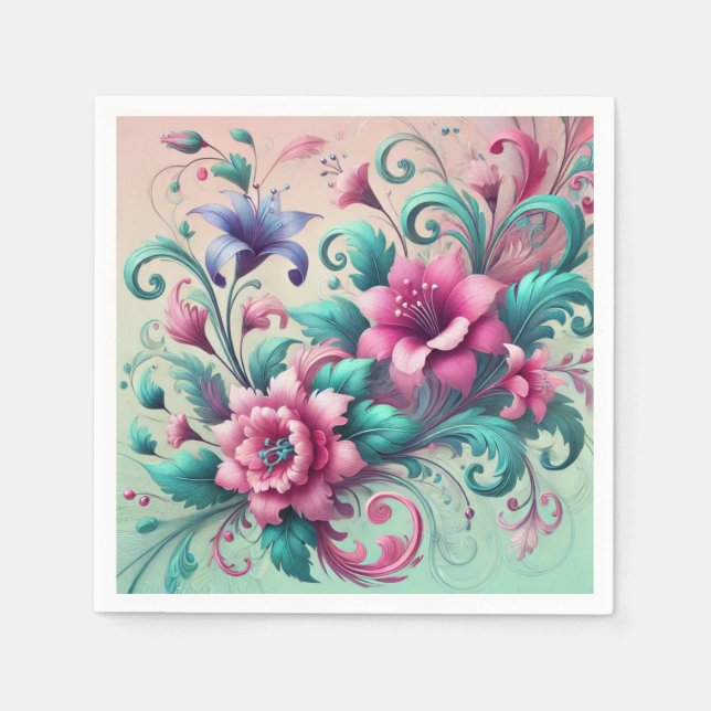  Handmade Floral Printed Napkin – Elegant & Unique (Front)