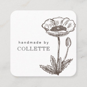 Handmade Flower Logo Square Business Card