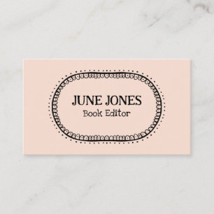 Handmade Font Wonky Text Chic Custom Whimsical Business Card