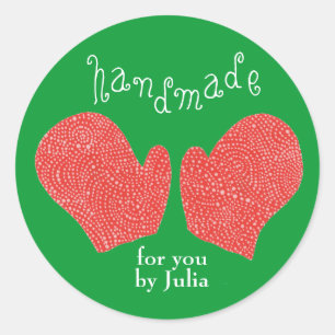 "Handmade For You by (Name)" holiday sticker