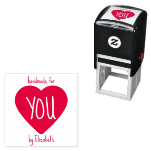 Handmade for You by Name with Heart Self-inking Stamp
