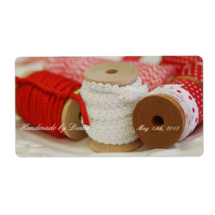 Handmade for You Red Spools Sewing Label