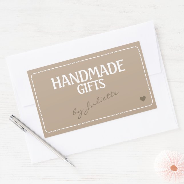 Handmade Gifts Rustic  Sewing Stitches Natural Sticker (Envelope)