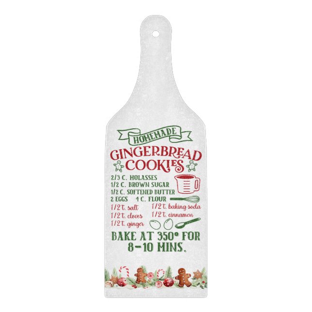 Handmade Gingerbread Cookies Cutting Board (Front)