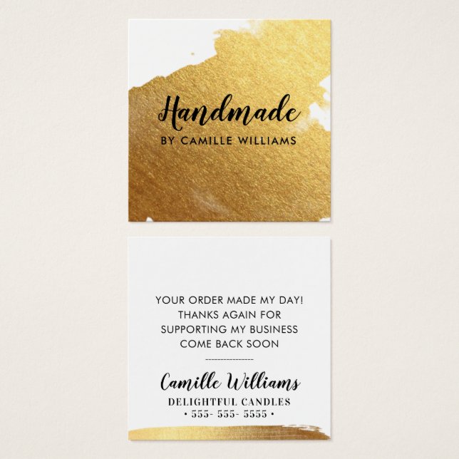 HANDMADE glamourous luxe faux gold foil splash (Front & Back)