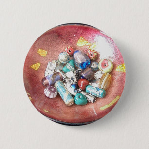 Handmade Glass Beads 2 Inch Round Button