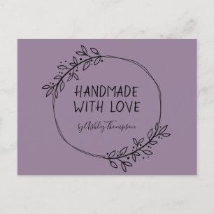 Handmade Greenery Wreath Earthy Purple Postcard