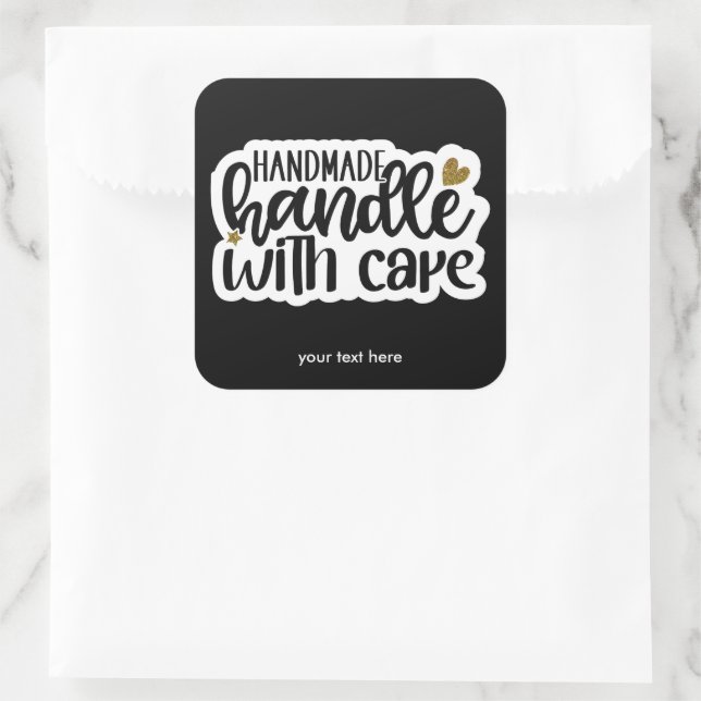 Handmade handle with care sticker (Bag)
