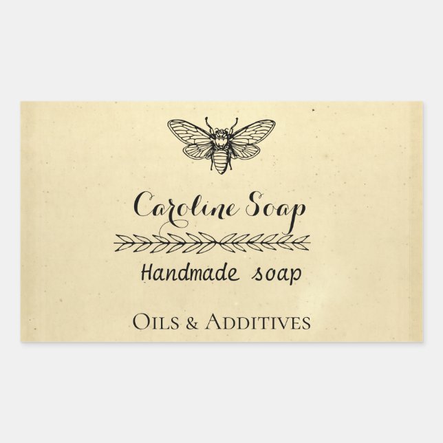 Handmade HONEY BEE Soap lable Sticker (Front)