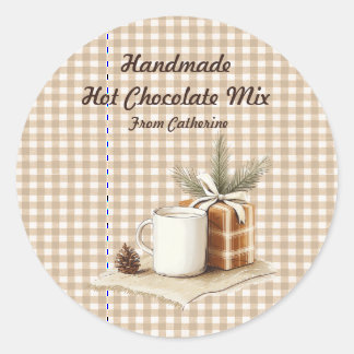 Handmade Hot Chocolate Mix Rustic Christmas Labels
