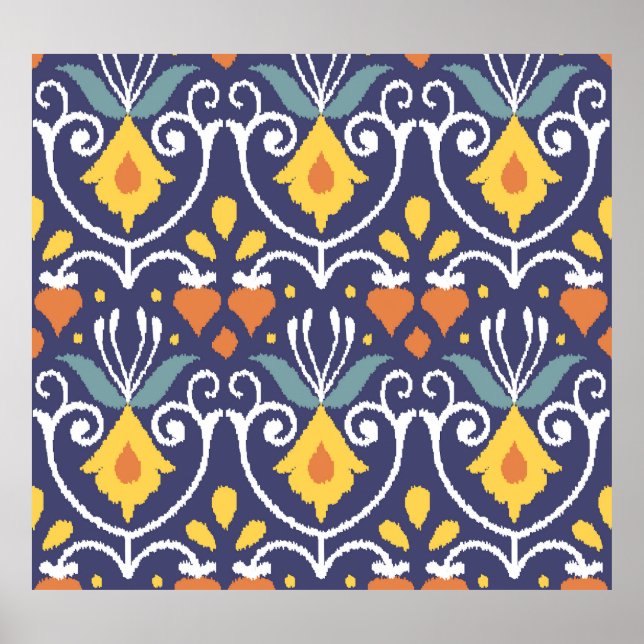 Handmade Ikat: Ethnic Boho Fabric Poster (Front)
