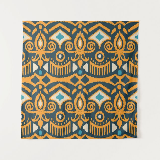 Handmade Ikat: ethnic fabric pattern Tapestry (Front)