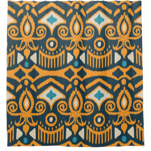 Handmade Ikat fabric. Ethnic seamless pattern. Asi (Front)