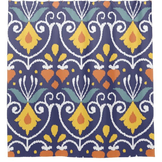 Handmade Ikat fabric. Ethnic seamless pattern. Asi (Front)