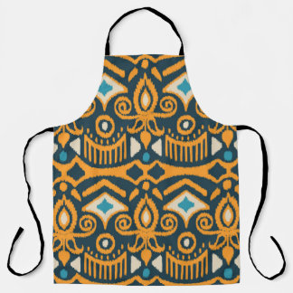 Handmade Ikat fabric. Ethnic seamless pattern. Asi Apron