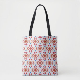 Handmade Ikat fabric, ethnic seamless pattern. Tote Bag