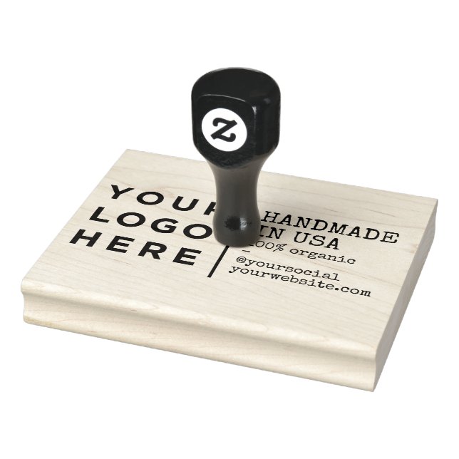Handmade in Usa Organic Your Business Logo Custom Rubber Stamp (Stamp)