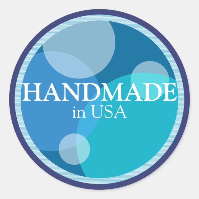 Handmade in USA Sticker Label (Front)