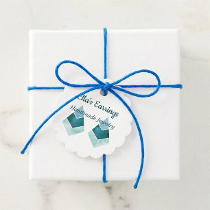 Handmade Jewellery Blue Watercolor Favour Tags