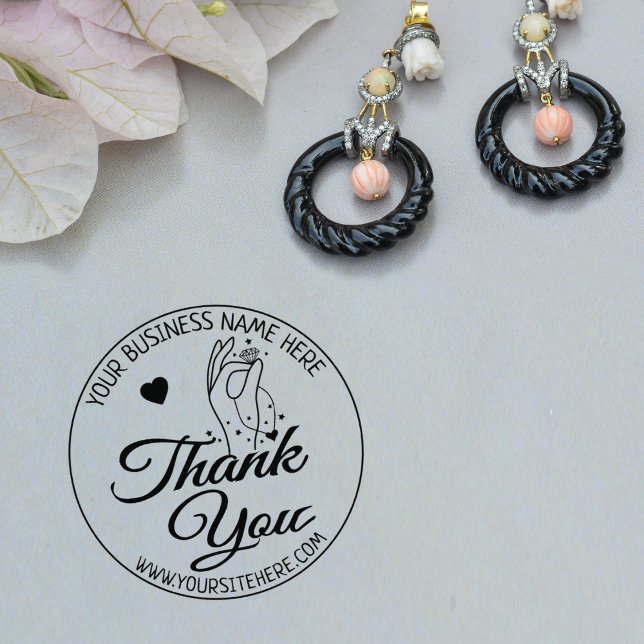 Handmade Jewellery Business Thank You  Rubber Stamp (Creator Uploaded)