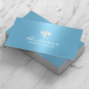 Handmade Jewelry Bright Diamond Modern Blue Business Card
