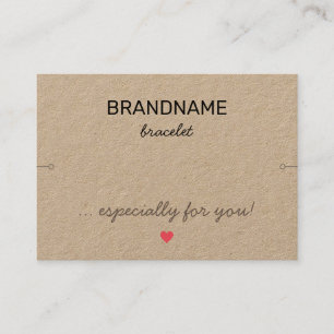 Handmade Jewelry Tiny Heart Rustic Bracelet Holder Business Card