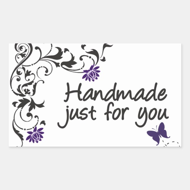 Handmade Just for You Butterfly Sticker (Front)