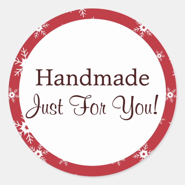 Handmade Just For You Classic Round Sticker (Front)