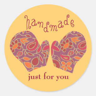 "Handmade Just for You" sticker