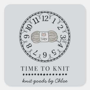 Handmade Knit Goods Square Sticker