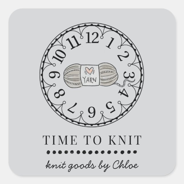 Handmade Knit Goods Square Sticker (Front)